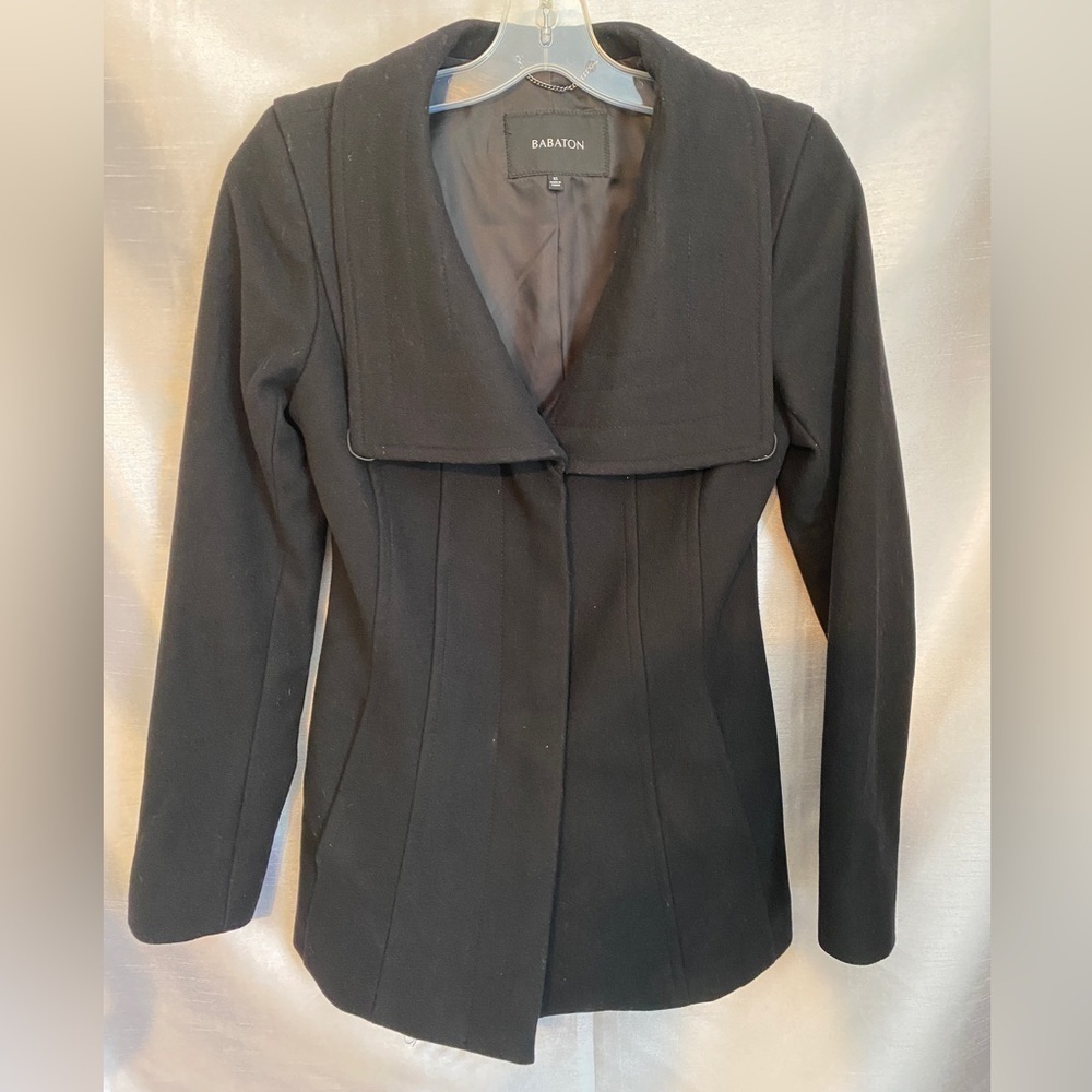 Babaton Wool  Blend Black Quincy Modern TrenchCoat Ladies XSM - Picture 16 of 16